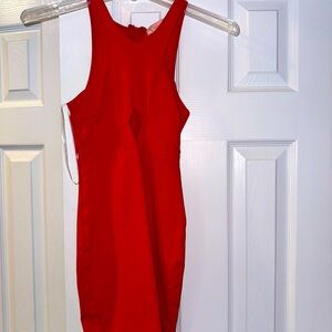 Red mini dress